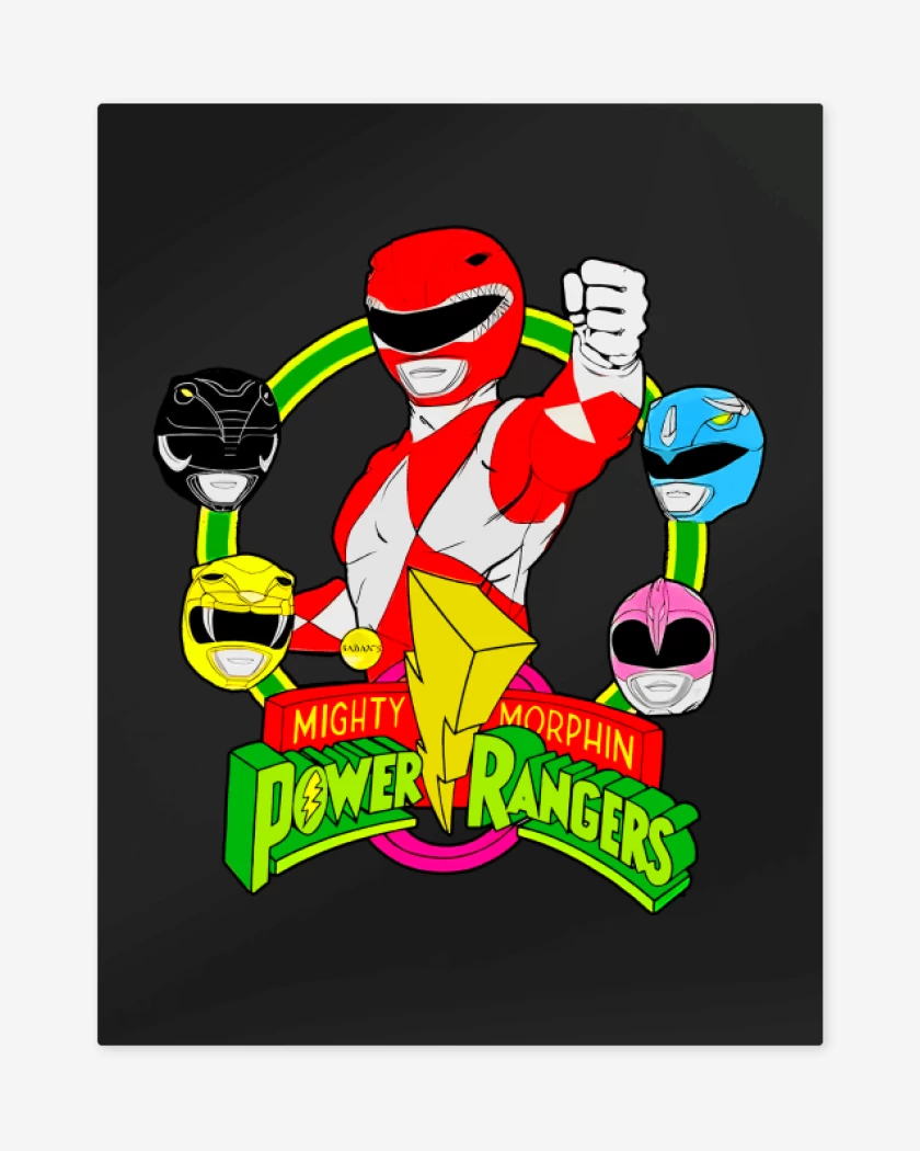 Print metalico Negro de Power rangers 