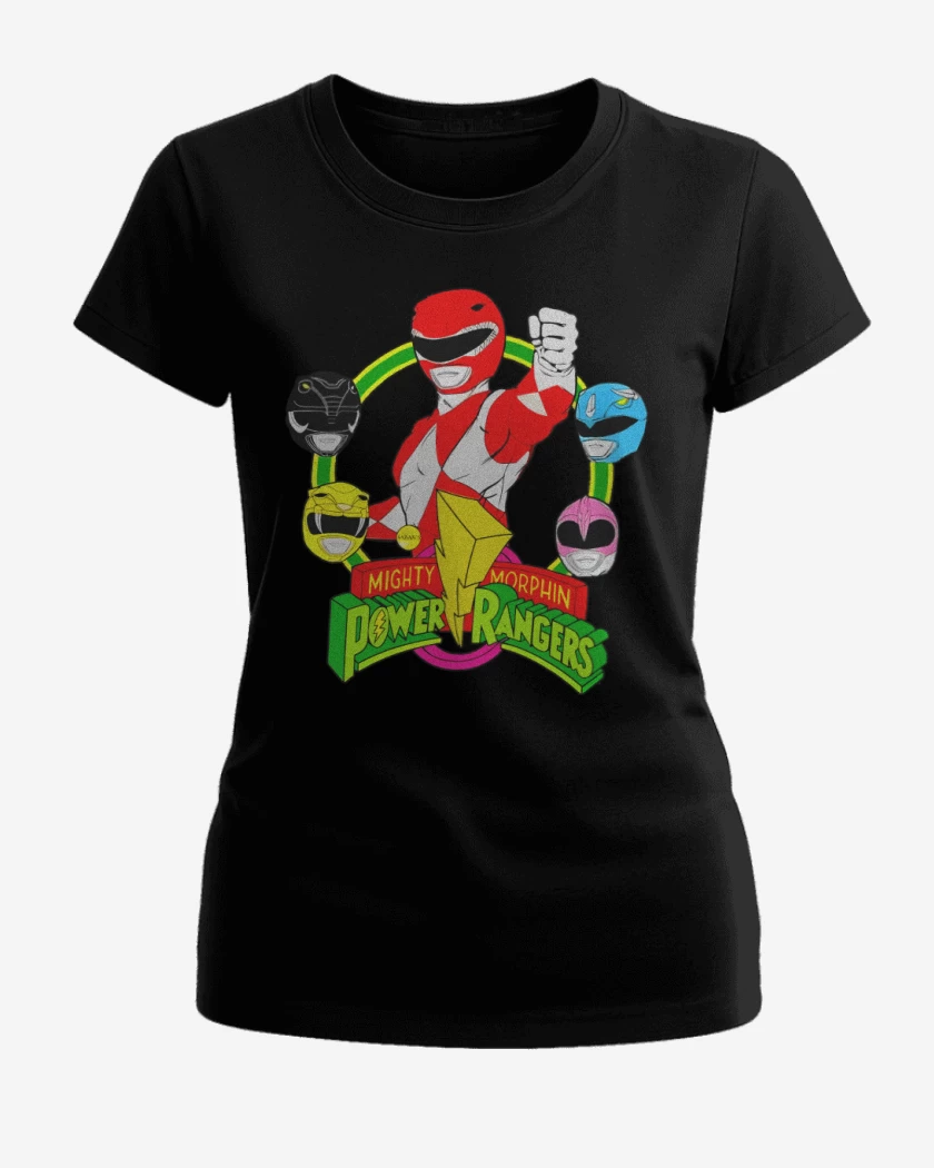 Polera de Mujer Negro de Power rangers 