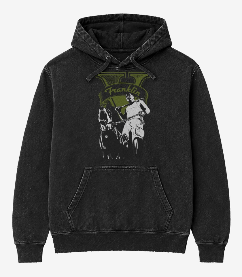 Poleron Canguro Acid Wash Negro de Franklin