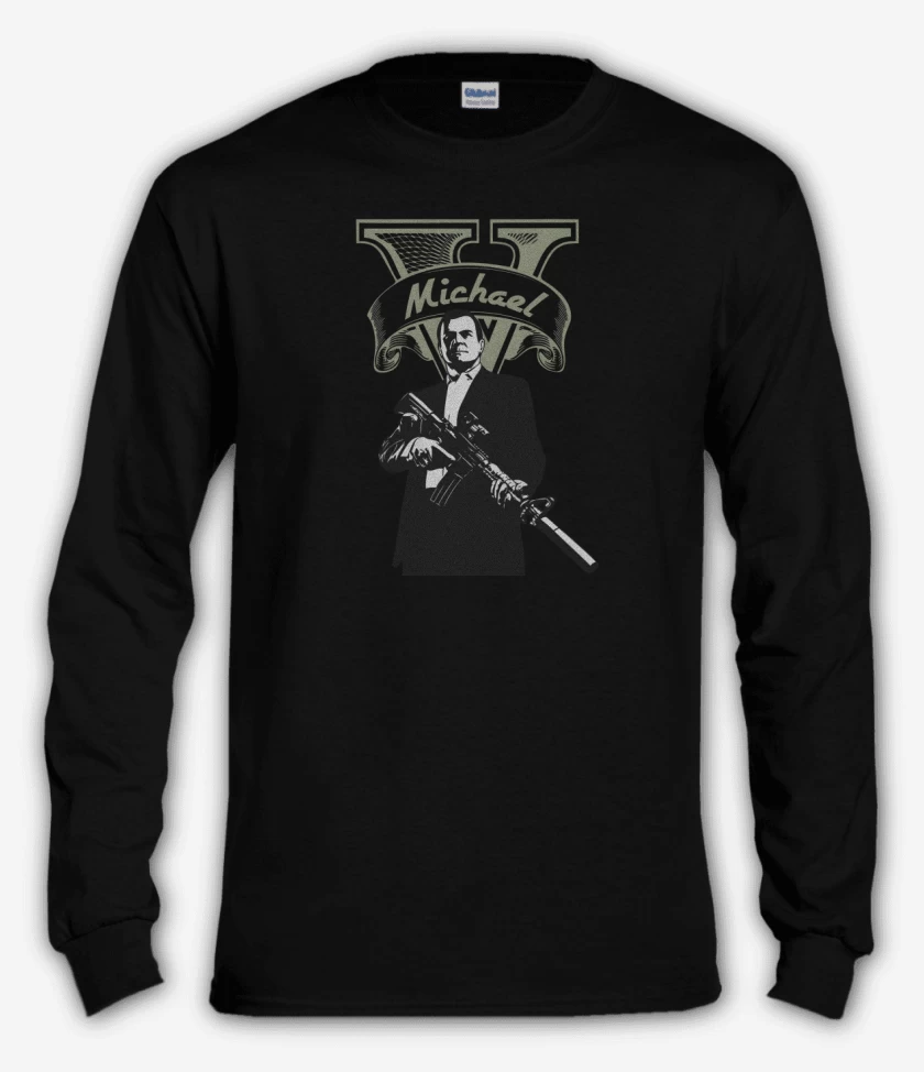 Polera manga larga Negro de Michael