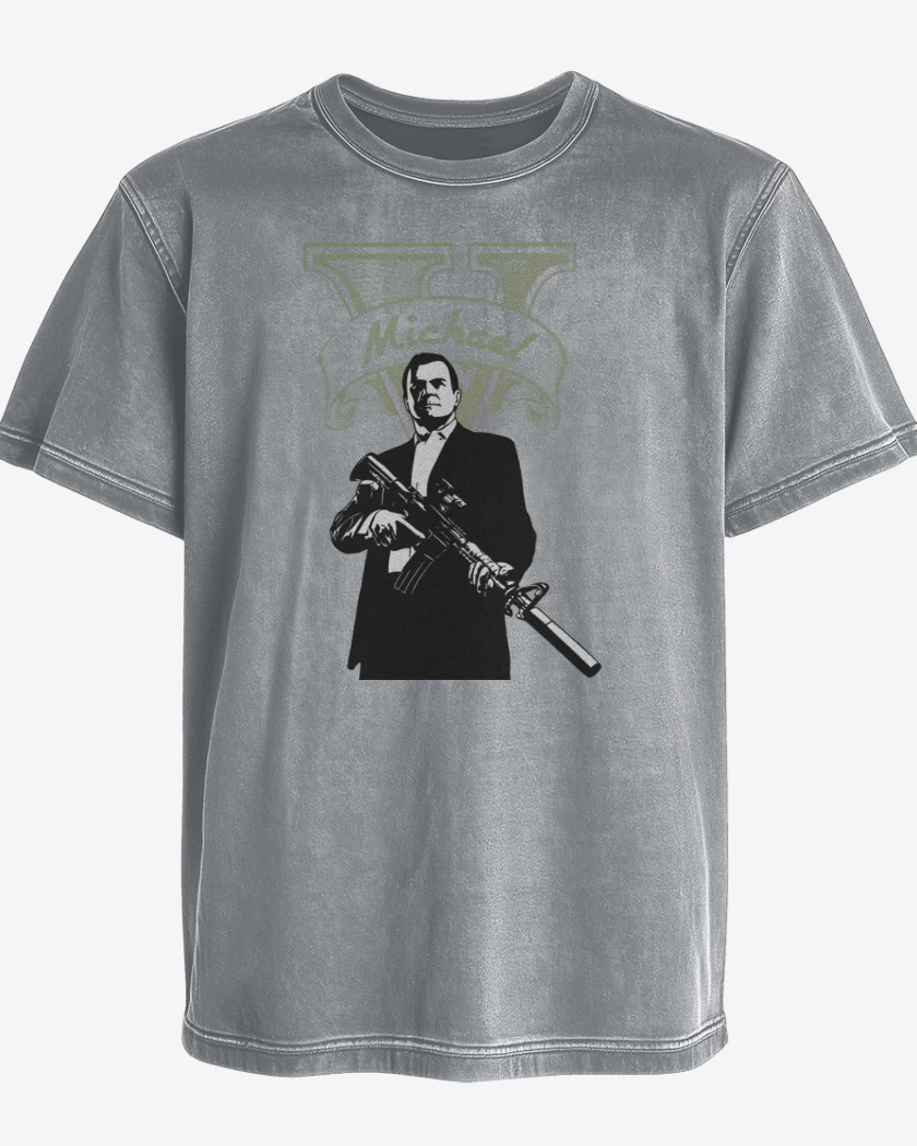 Polera desgastada Gris Melange de Michael