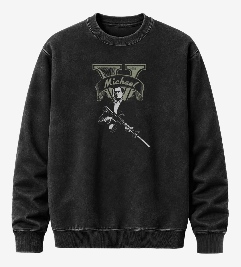 Poleron Polo Acid Wash Negro de Michael