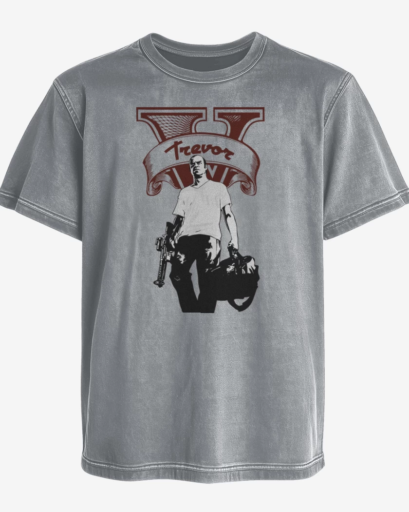 Polera desgastada Gris Melange de Trevor