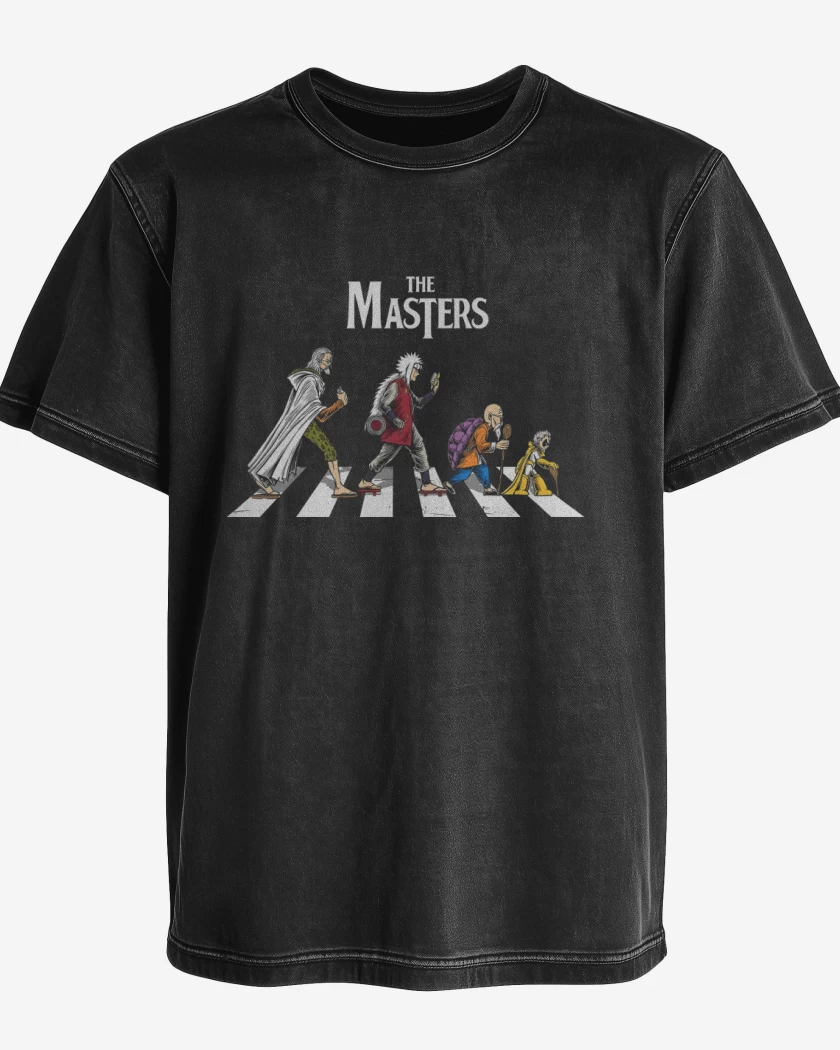 Polera desgastada Negro de The Masters Anime