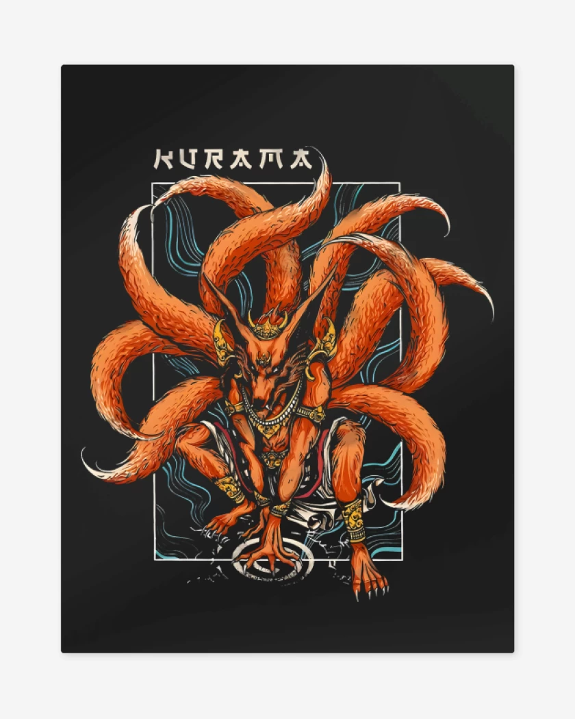 Print metalico Negro de Kurama
