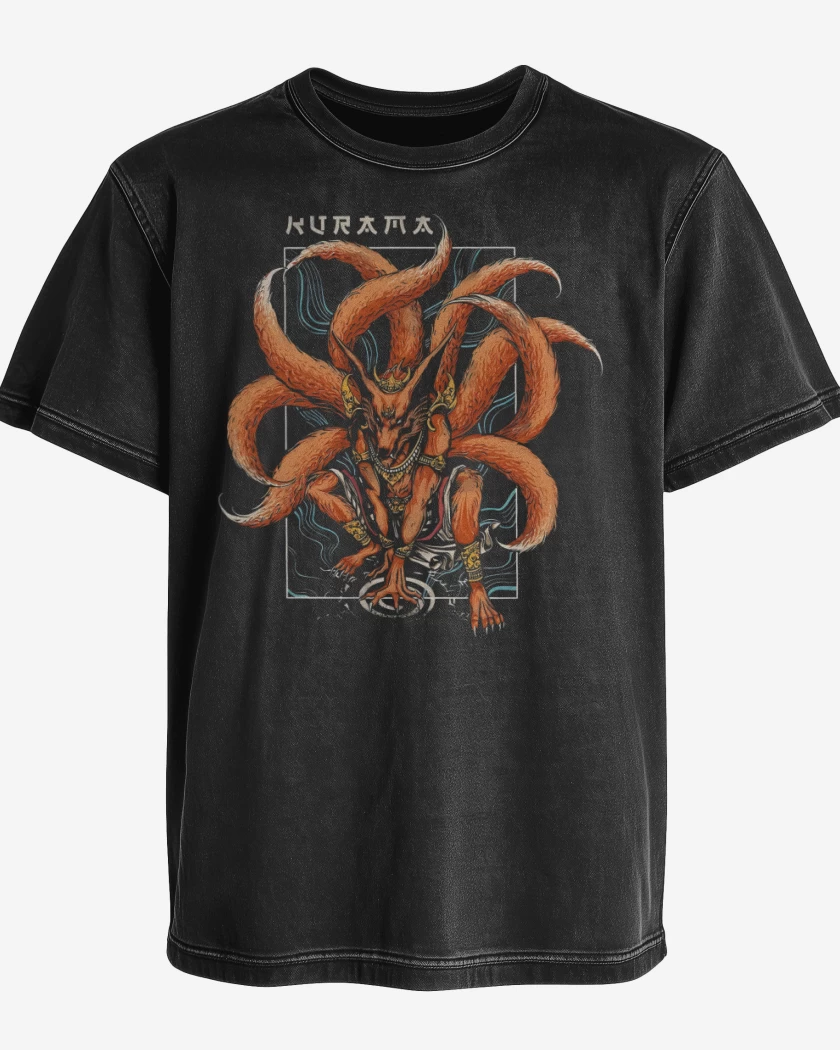 Polera desgastada Negro de Kurama