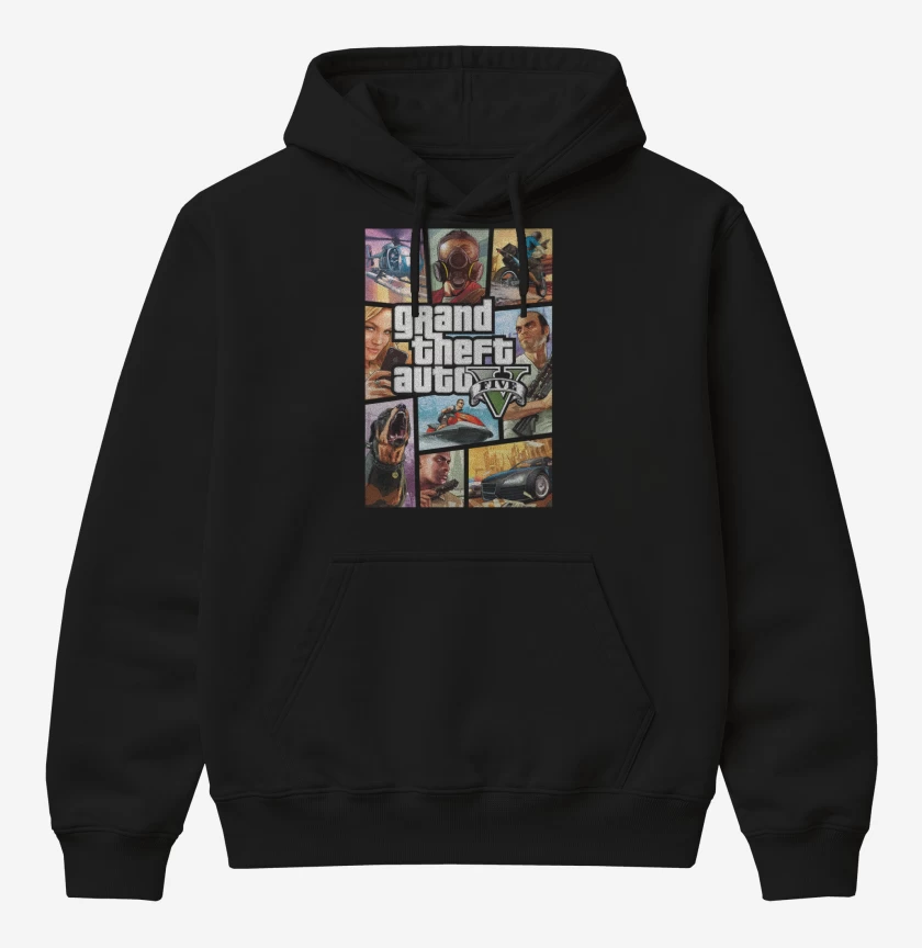 Poleron Canguro básico Negro de GTA V