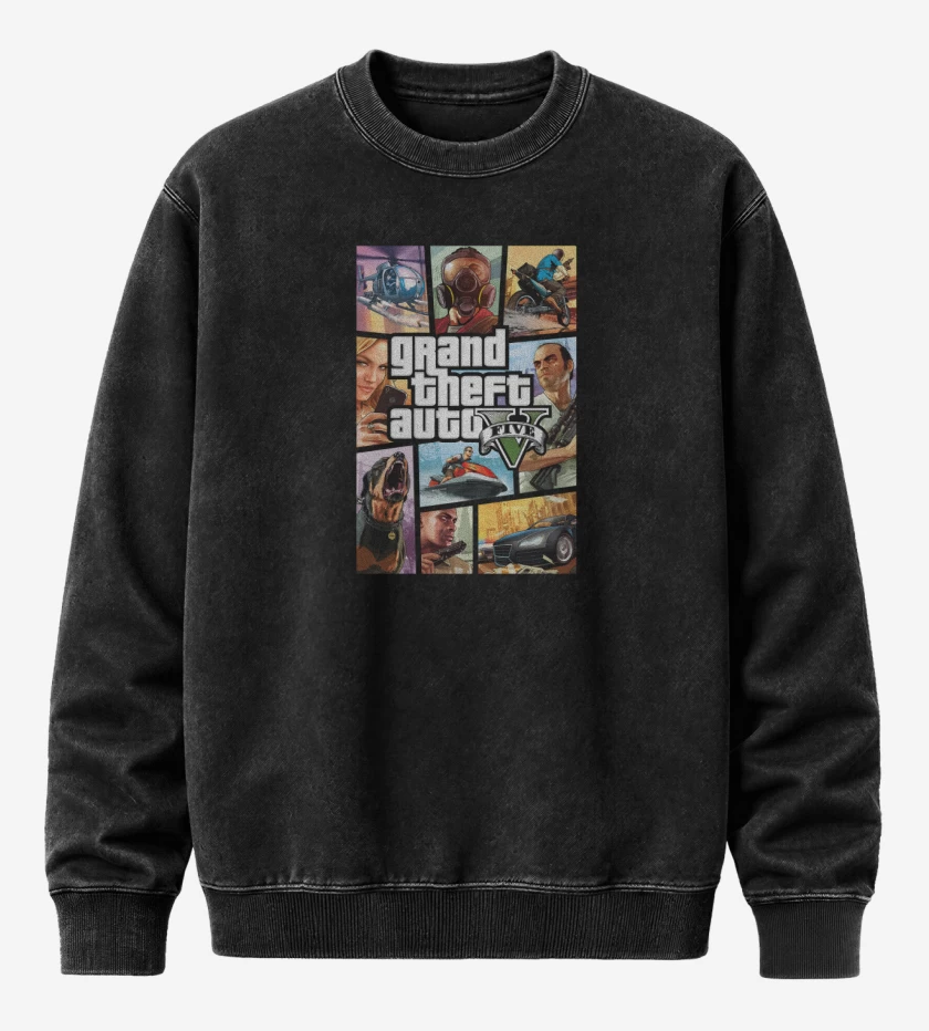 Poleron Polo Acid Wash Negro de GTA V