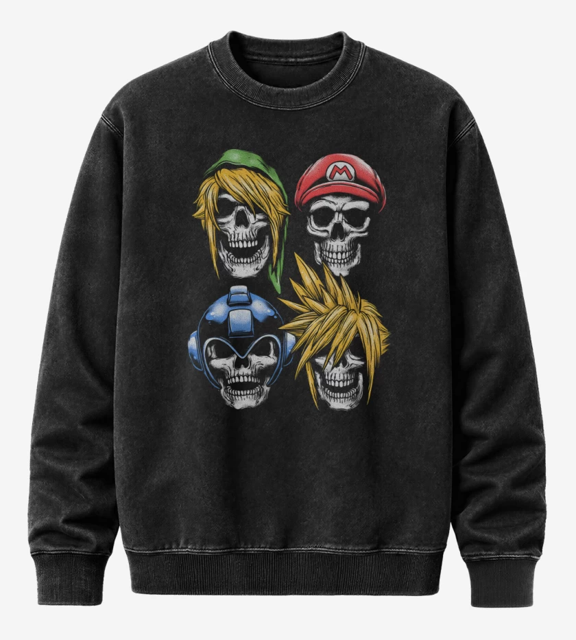 Poleron Polo Acid Wash Negro de Never Game Over 