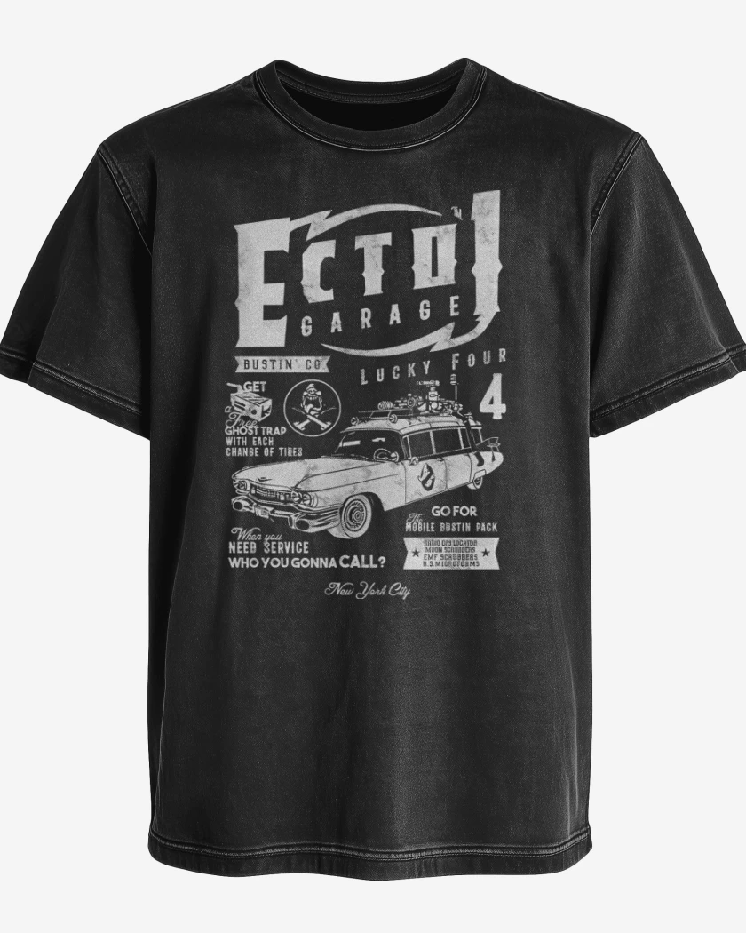 Polera desgastada Negro de ECTO1 Garage