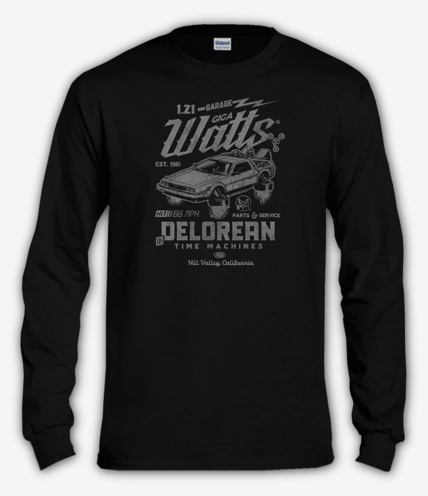 Polera manga larga Negro de Delorean Garaje