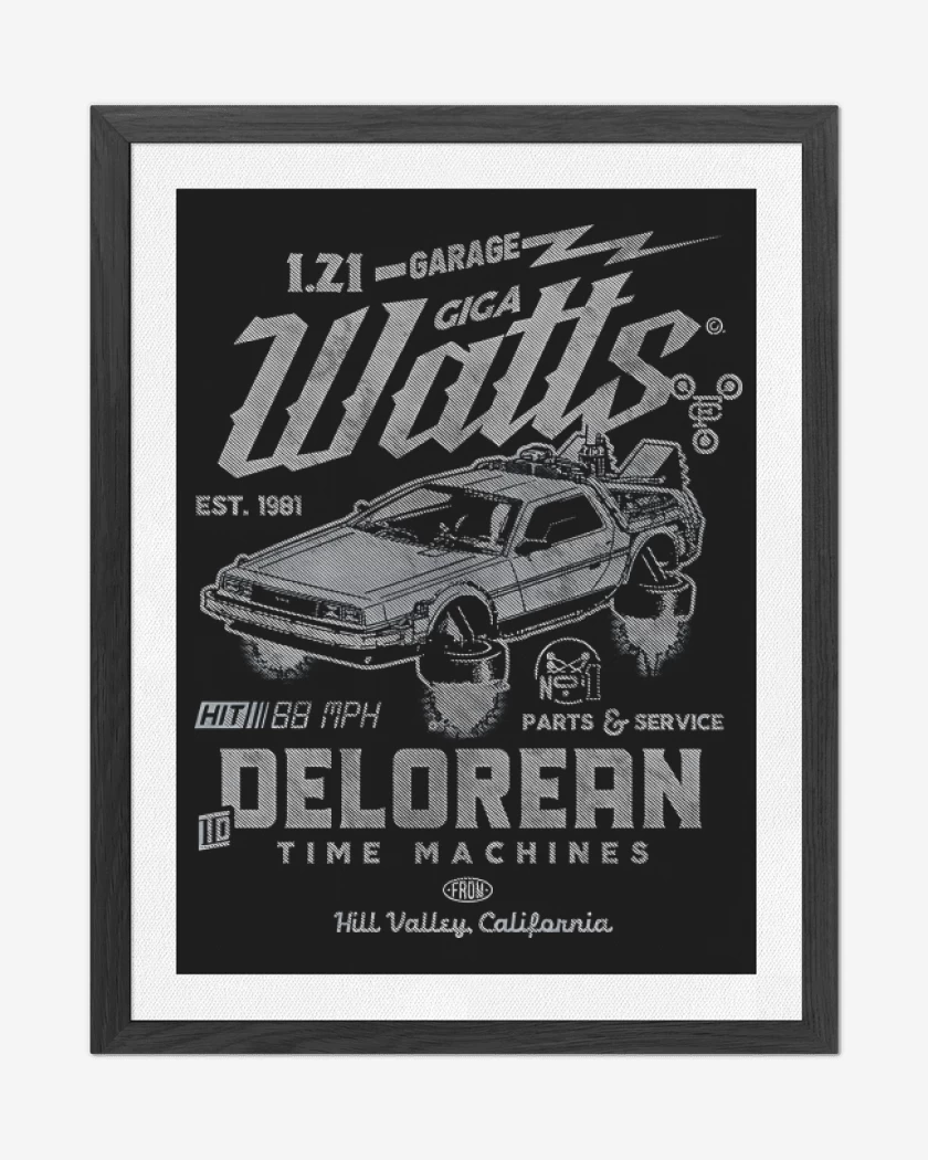 Cuadro decorativo Delorean Garaje