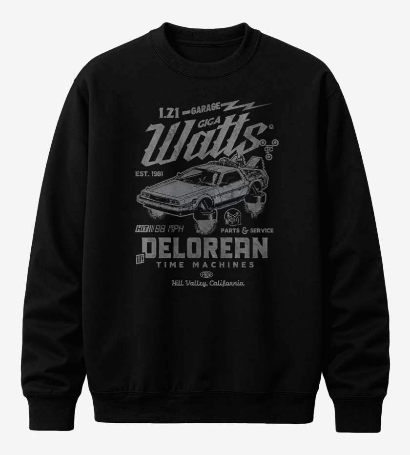 Poleron polo Negro de Delorean Garaje