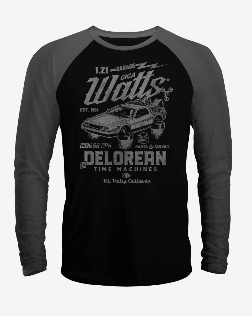 Polera Raglan Delorean Garaje