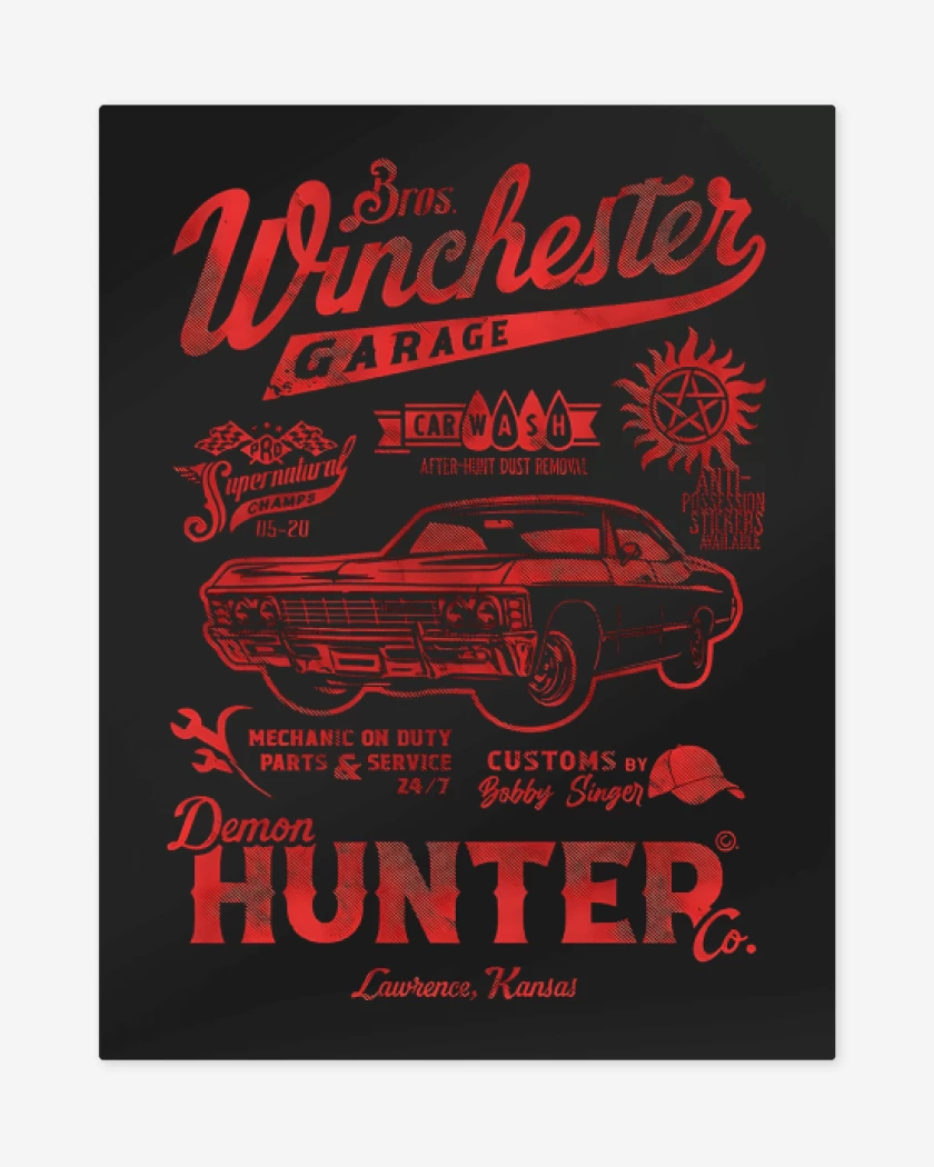 Print metalico Negro de Demon Hunter Garage