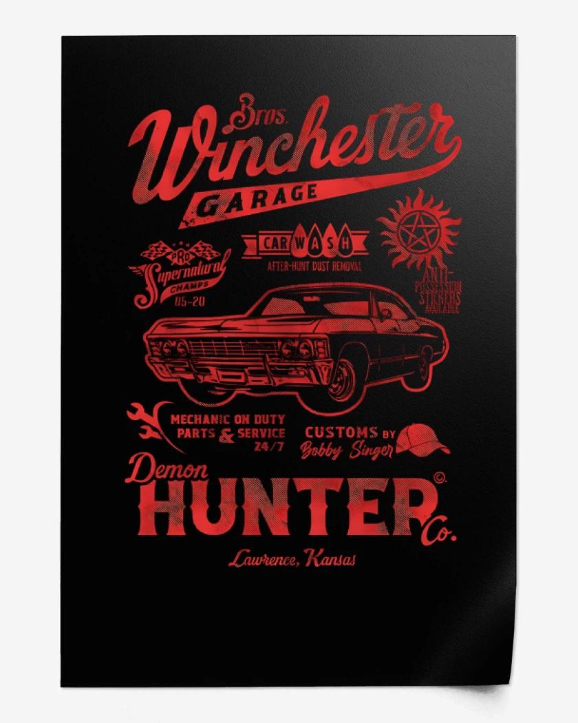 Print Negro de Demon Hunter Garage