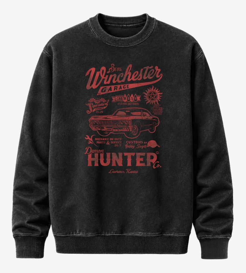 Poleron Polo Acid Wash Negro de Demon Hunter Garage