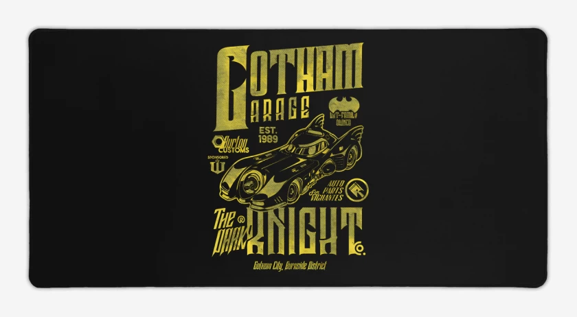 Mouse pad Gamer Negro de Gotham City Garage