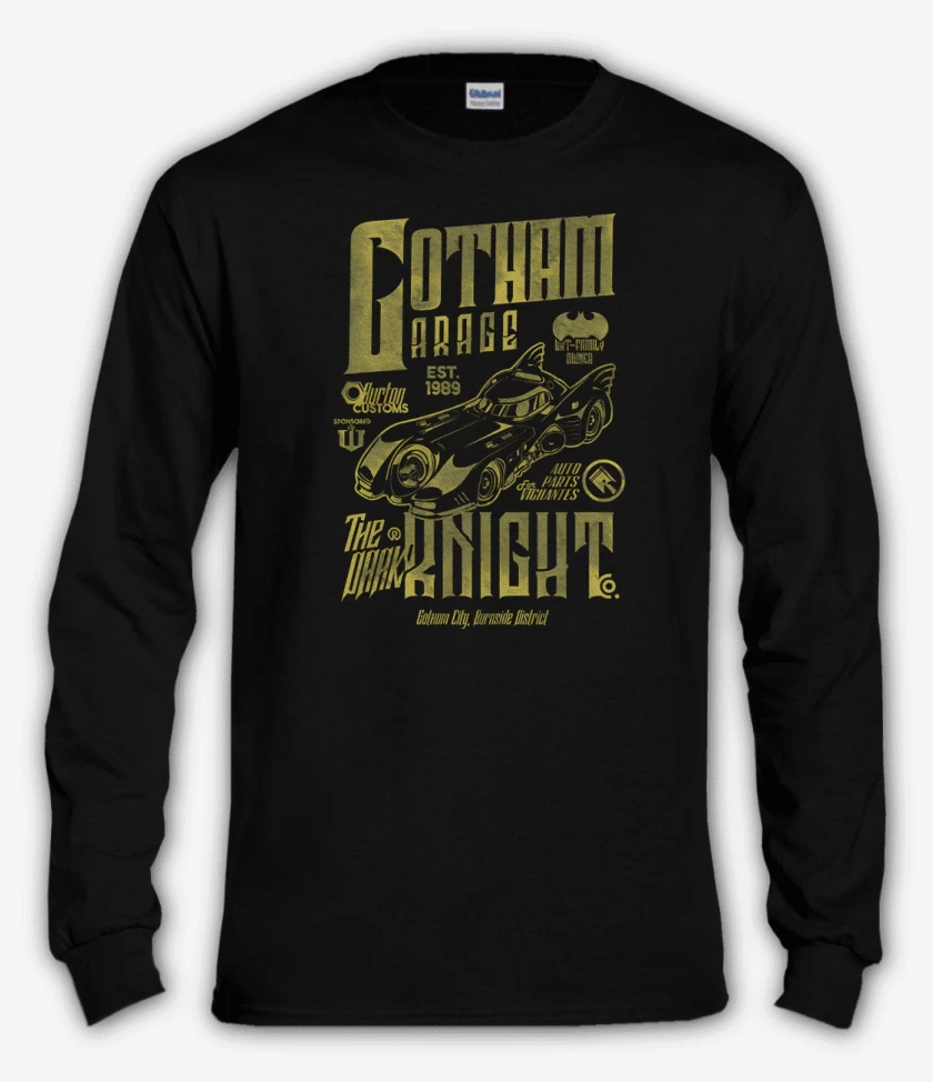 Polera manga larga Negro de Gotham City Garage