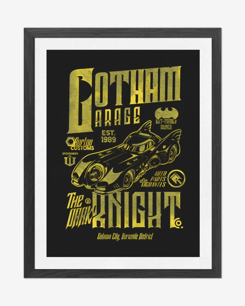 Cuadro decorativo Negro de Gotham City Garage