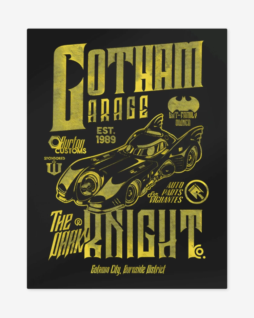 Print metalico Negro de Gotham City Garage