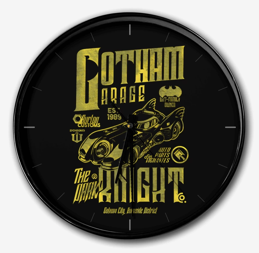 Reloj Negro de Gotham City Garage