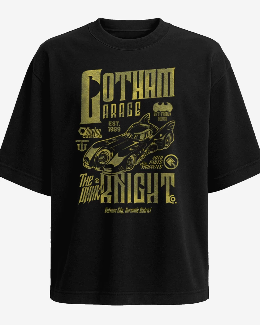 Polera Oversize Negro de Gotham City Garage