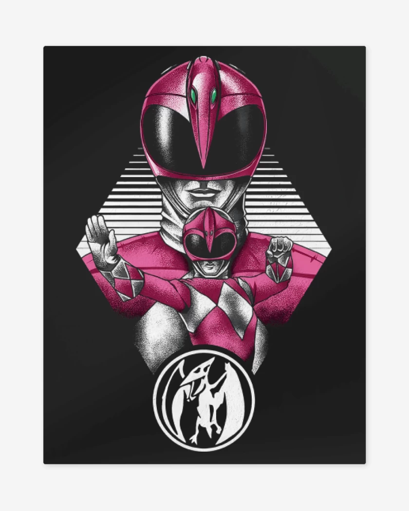 Print metalico Negro de Pink Ranger
