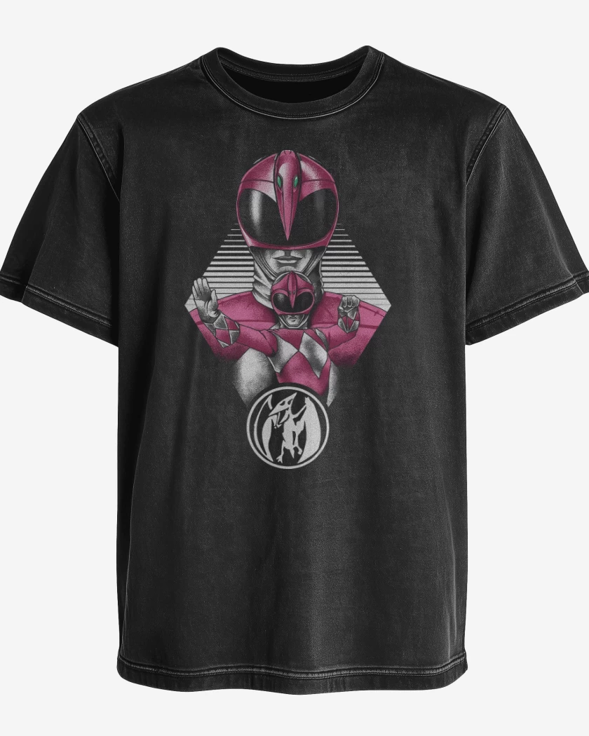 Polera desgastada Pink Ranger