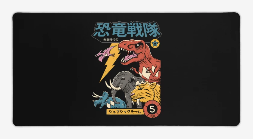 Mouse pad Gamer Negro de Mighty Morphin