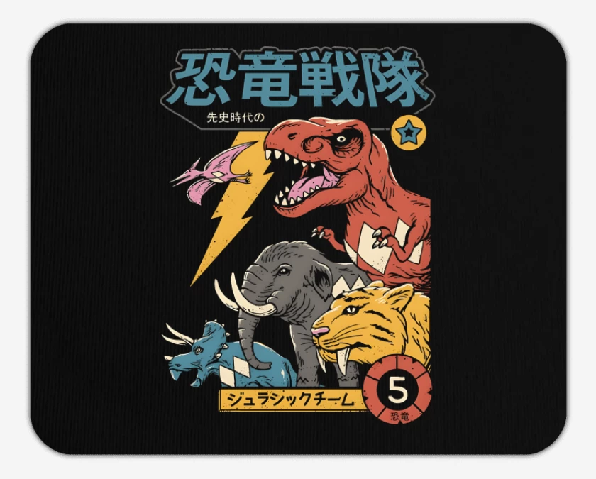 Mousepad Negro de Mighty Morphin