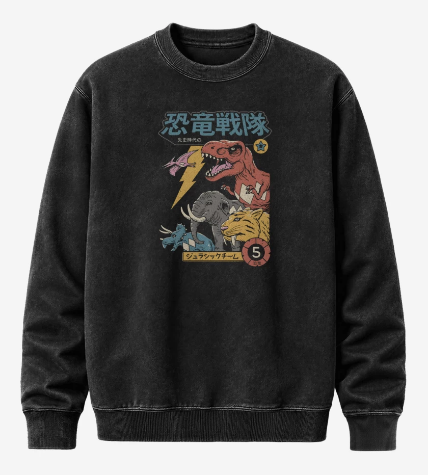 Poleron Polo Acid Wash Negro de Mighty Morphin
