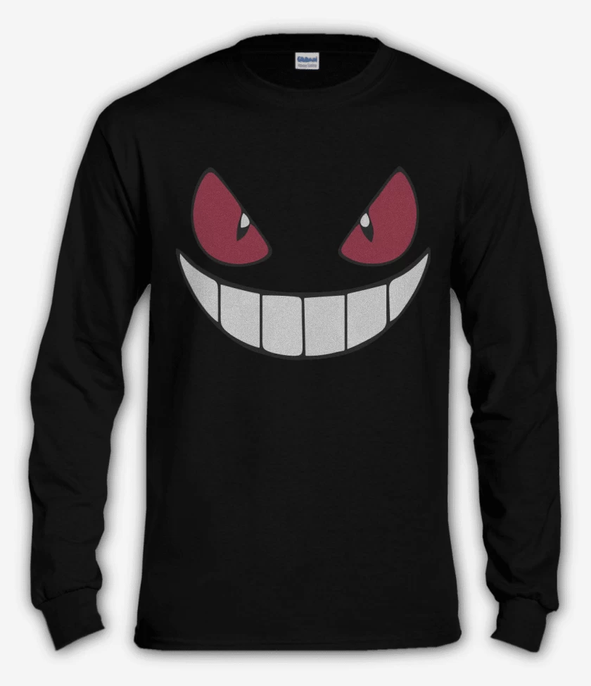 Polera manga larga Negro de Gengar Face