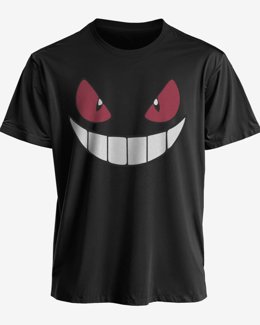 Polera premium Negro de Gengar Face