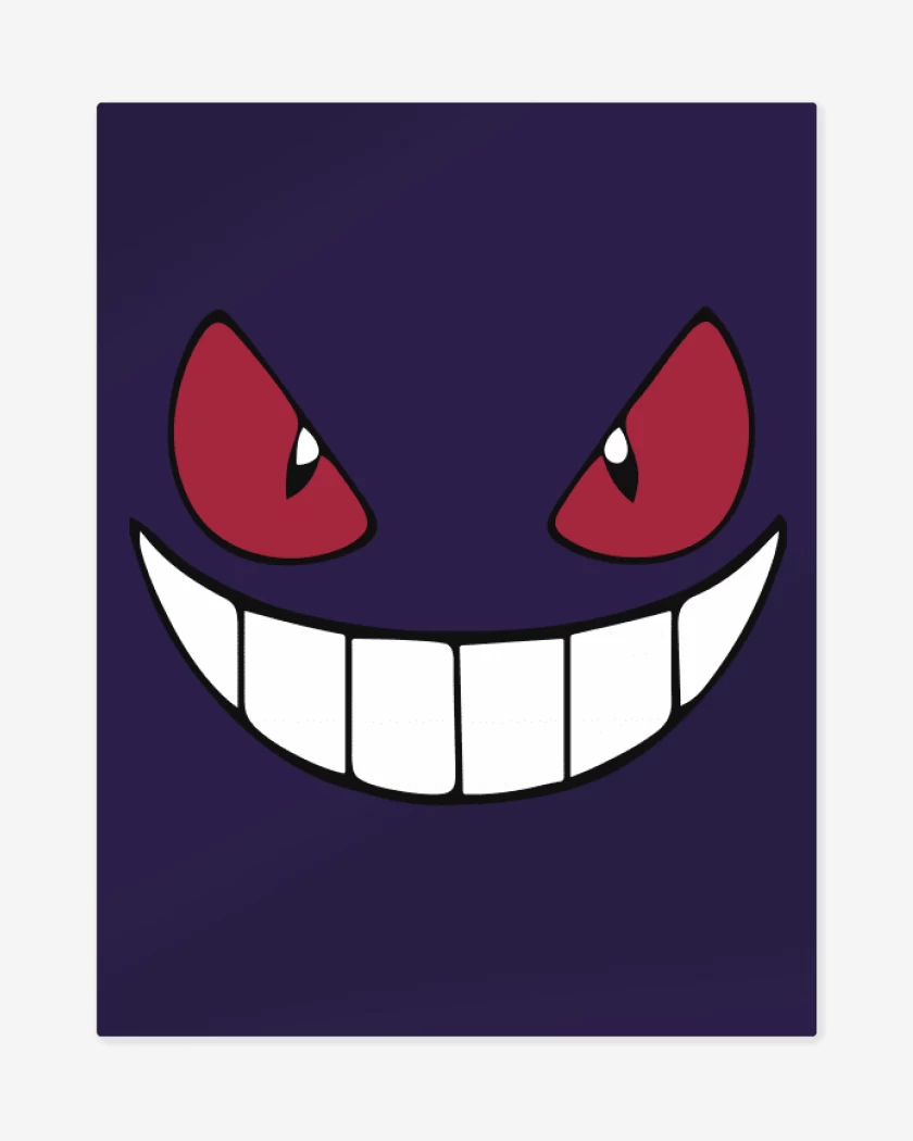 Print metalico Morado de Gengar Face