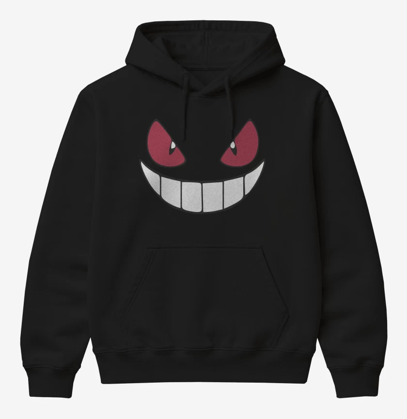 Poleron Canguro básico Negro de Gengar Face