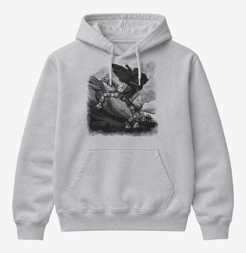 Poleron Canguro básico Gris Melange de Darthpoleon