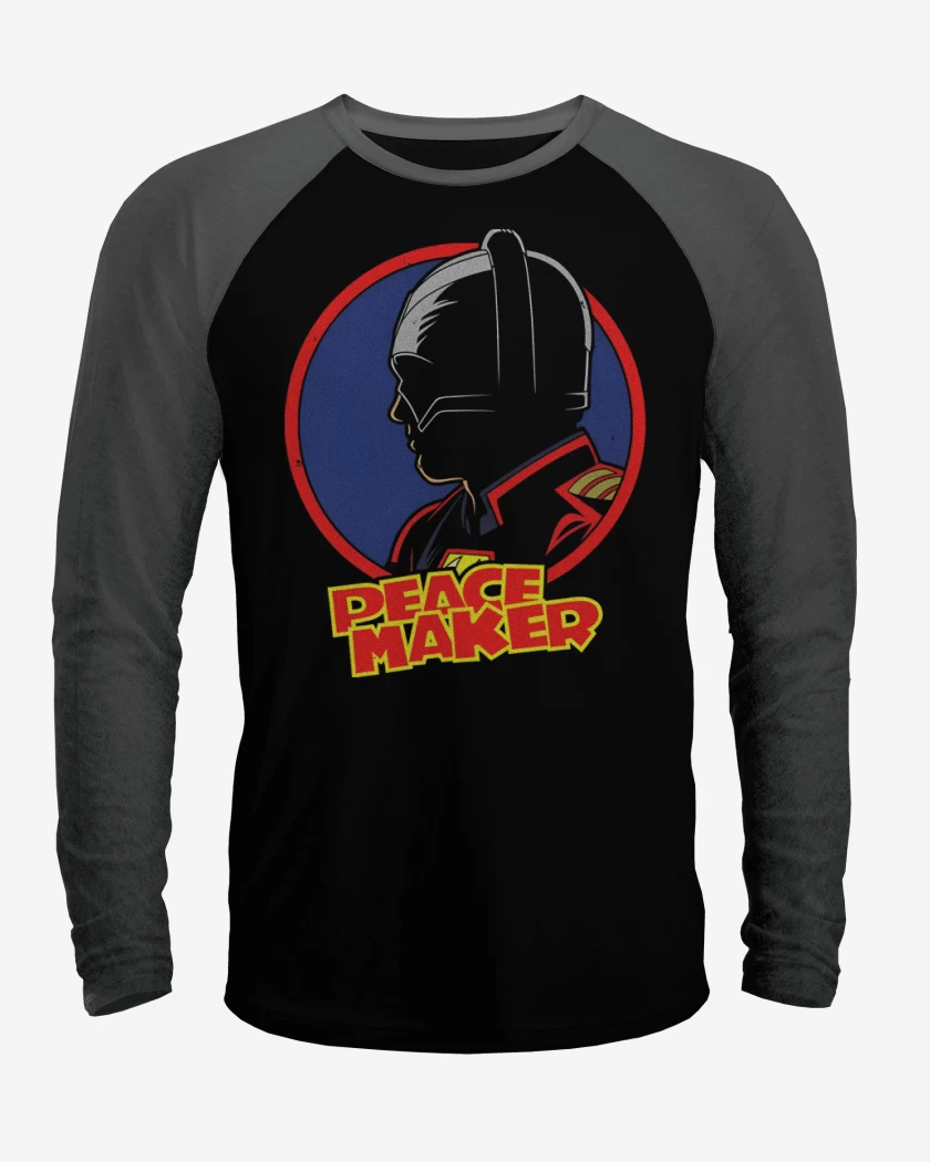 Polera Raglan Negro / Negro Heather de Peace Maker