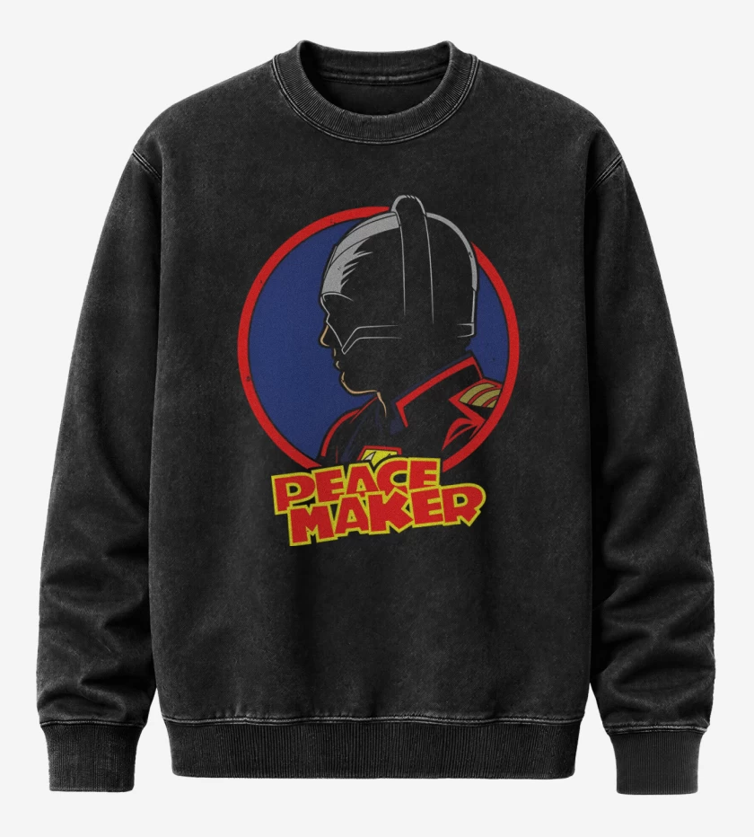 Poleron Polo Acid Wash Negro de Peace Maker