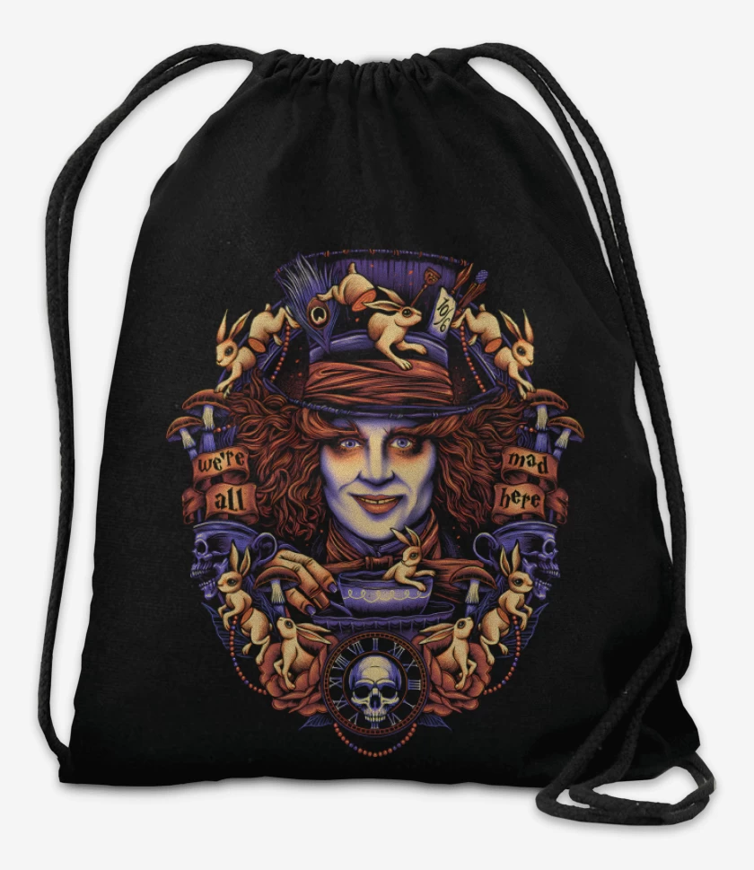 Mochila Negro de Sombrerero Loco