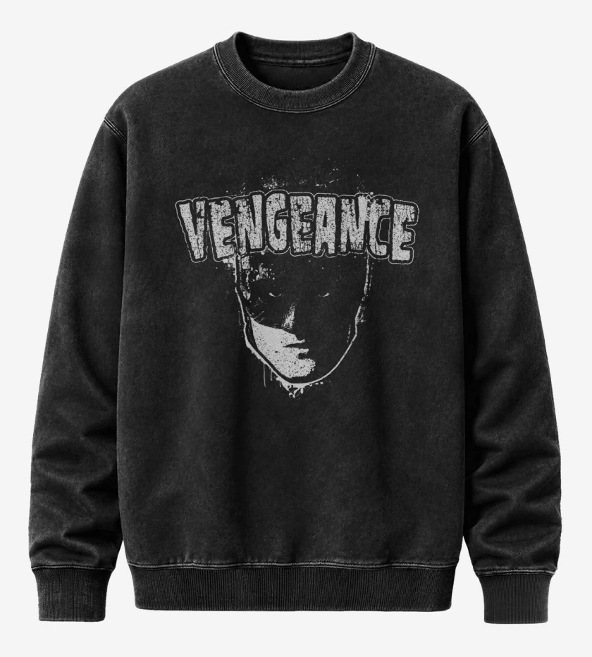 Poleron Polo Acid Wash Negro de Venganza
