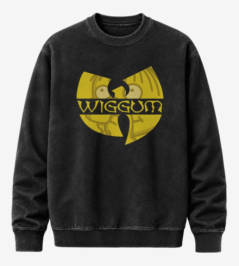 Poleron Polo Acid Wash Negro de Wiggum