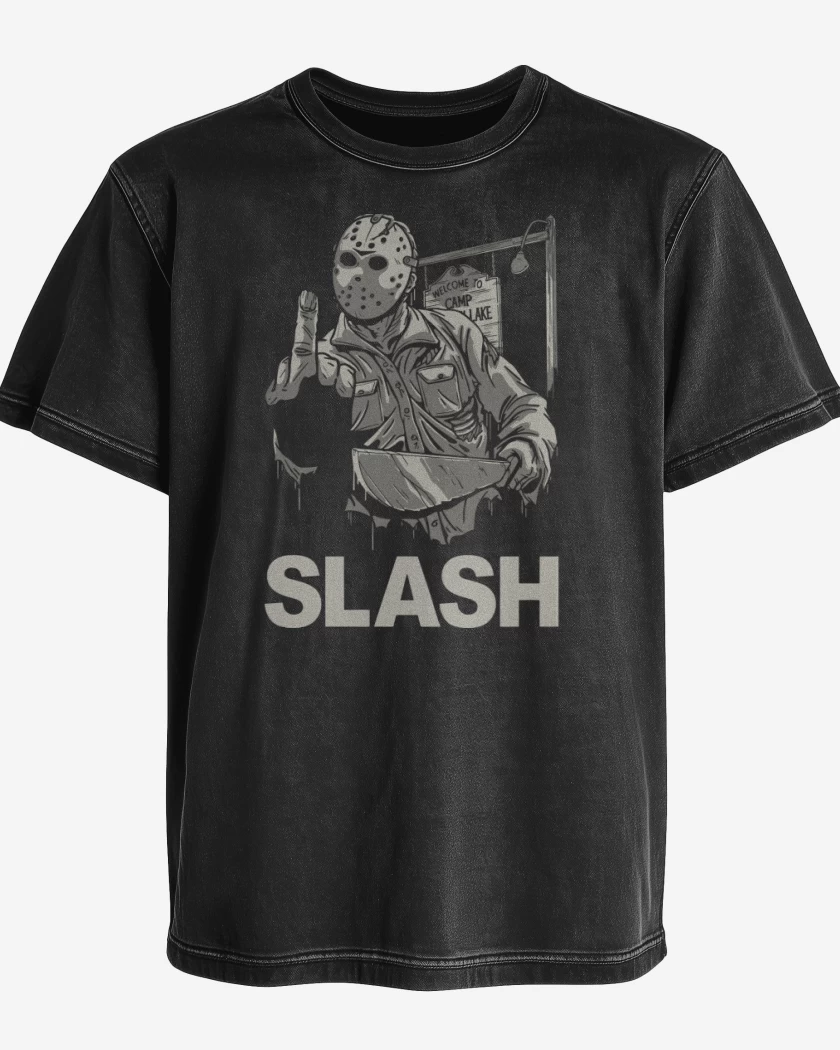 Polera desgastada Negro de Johnny Slash(er)