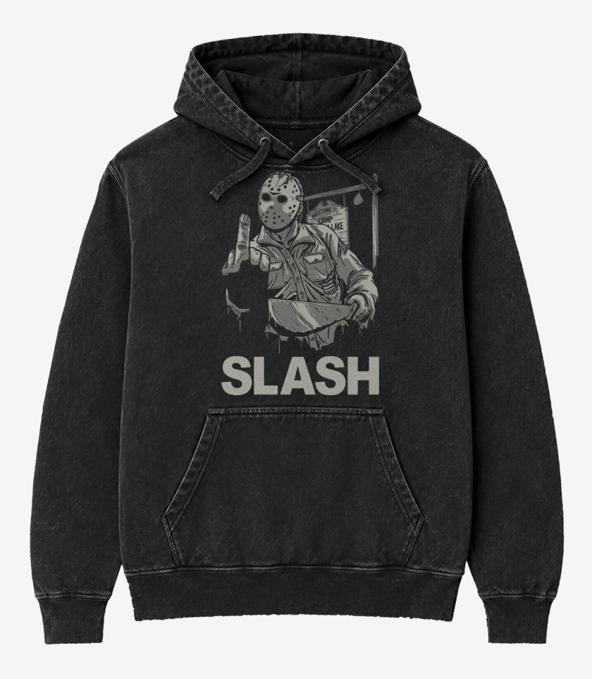 Poleron Canguro Acid Wash Negro de Johnny Slash(er)