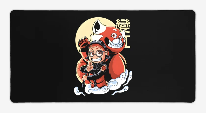 Mouse pad Gamer Panda Rojo de Nueve Colas
