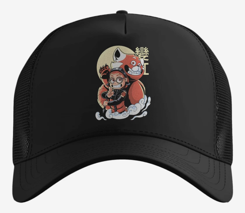 Gorro Panda Rojo de Nueve Colas