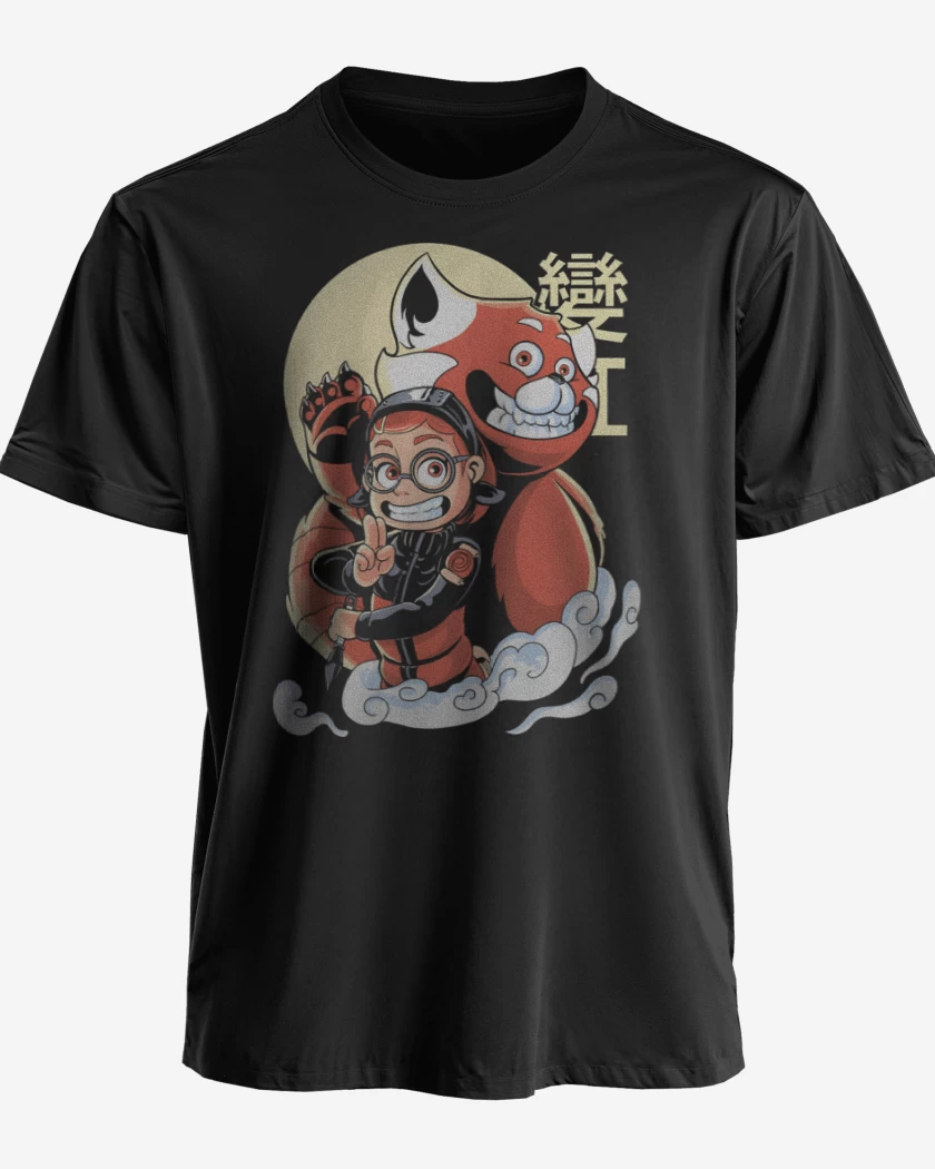 Polera Panda Rojo de Nueve Colas
