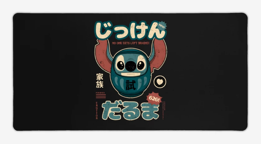 Mouse pad Gamer Negro de Stich Daruma