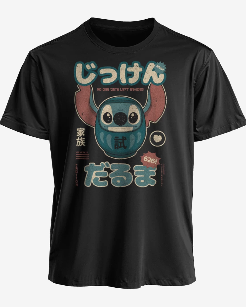 Polera premium Negro de Stich Daruma