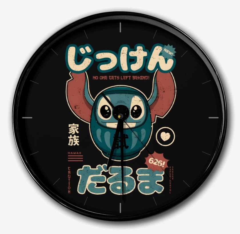 Reloj Negro de Stich Daruma